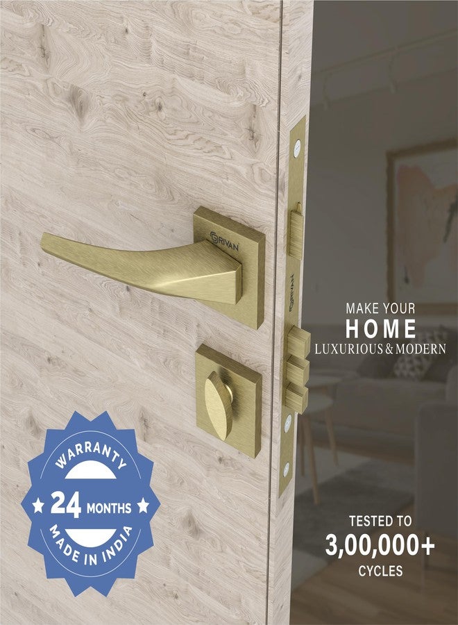 GRIVAN Heavy-Duty Brass Mortise Door Lock Set | Main Door Lock for Home/Office/Bedroom with 2 Years Warranty (Antique Finish) - Image 2